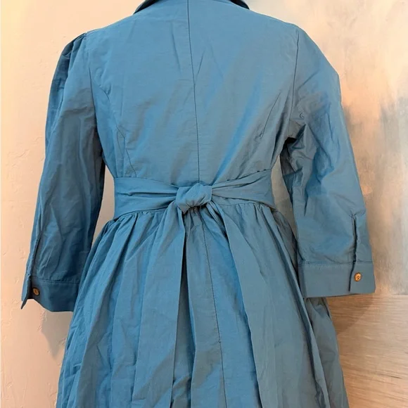 Blue Button-Front Midi Dress #520 - Picture 4 of 5